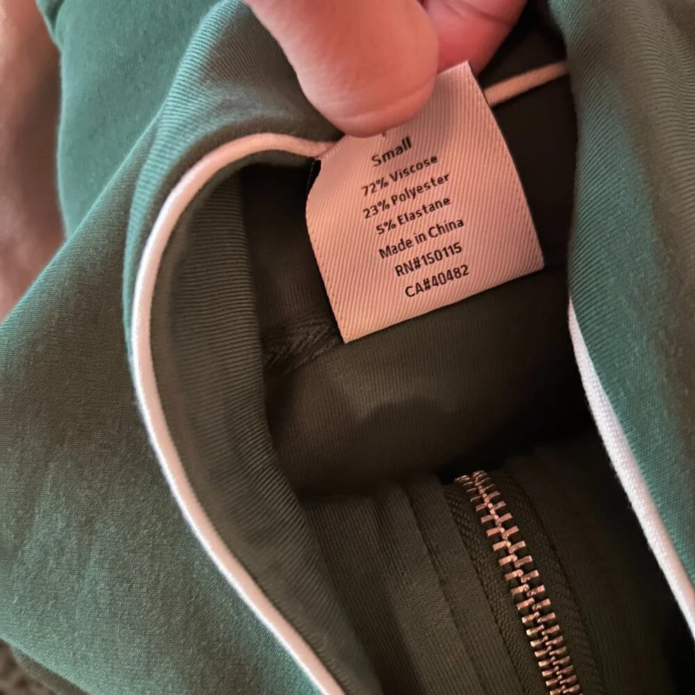 Varley Cropped Quarter-Zip Sweatshirt in Teal Green - Picture 10 of 10
